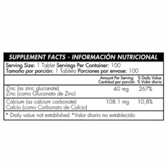 Chelated Zinc 40mg 100 Tabletas | Healthy America en internet