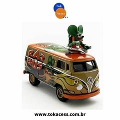 1/64 JOHNNY LIGHTNING - Rat Bus - 1964 Volksvagen Type II Transporter - Rat Fink Figure Incluída-Edição limitada - Tok Acess