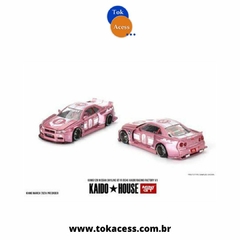 Miniatura 1:64 - Kaido House Mini GT - Nissan Slyline GT-R (R34) Kaido Racing Factory V1 Rosa (128)