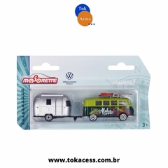 1:64 MAJORETTE CONJUNTO CARRO+TRAILER SERIE VW THE ORIGINALS - Volkswagen T1 com Trailer