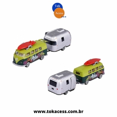 1:64 MAJORETTE CONJUNTO CARRO+TRAILER SERIE VW THE ORIGINALS - Volkswagen T1 com Trailer - comprar online