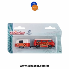 1:64 MAJORETTE CONJUNTO CARRO+TRAILER SERIE VW THE ORIGINALS - Volkswagen T3 com Trailer