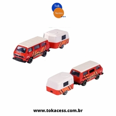 1:64 MAJORETTE CONJUNTO CARRO+TRAILER SERIE VW THE ORIGINALS - Volkswagen T3 com Trailer - comprar online