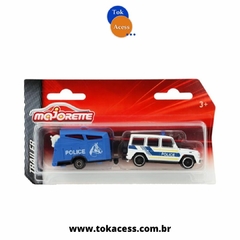 1:64 MAJORETTE - Trailer - Van Mercedes-Benz AMG G63 Police com Reboque + Cavalo branco