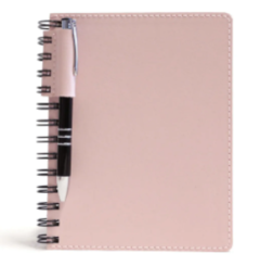 CADERNO WIRE-O COM CANETA ROSE