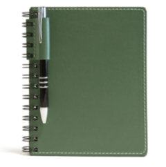 CADERNO WIRE-O COM CANETA VERDE MUSGO