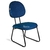 Cadeira Executiva Interlocutor Fixa Pé Contínuo Tecido Azul com Preto