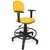 Cadeira Caixa Couro Ecológico Amarelo Com Braço
