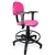 Cadeira Caixa Couro Ecológico Rosa Com Braço