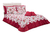 Imagem do Kit Colcha Cobre Leito Belize Casal Queen 06 Pçs Floral Vermelho