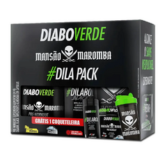 DIABO VERDE #DILAPACK MANSÃO MAROMBA - SABOR FRUTAS VERMELHAS 250G + #DILABOL BLACK + COQUETELEIRA