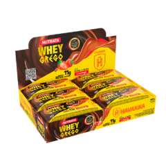 WHEY GREGO BAR SABOR DULCE DE LECHE E MORANGO HAVANNA DISPLAY C/ 12 40G