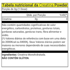 CREATINA POWER MONOHIDRATADA 300g - 3VS - loja do atleta