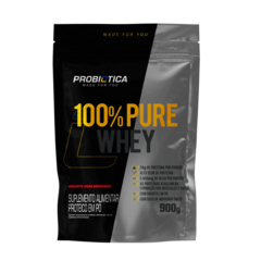 100% PURE WHEY REFIL 900G IOGURTE COM MORANGO - PROBIOTICA