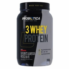 3 WHEY PROTEIN POTE 900 GR MORANGO - PROBIOTICA