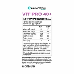 VIT PRO 40+ 60 CAPSULAS - ELEMENTO PURO18032025 - loja do atleta