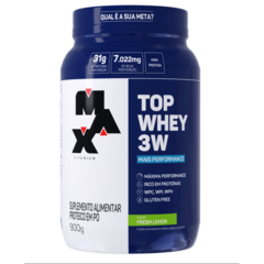 TOP WHEY 3W + PERFOR POTE 900 GR FRESH LEMON - MAX TITANIUM - loja do atleta