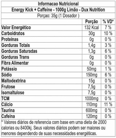 ENERGY KICK 1000G LIMAO - DUX NUTRITION - loja do atleta