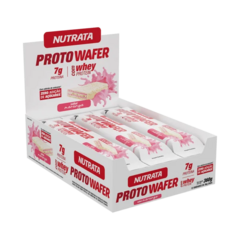 PROTO WAFER SABOR MORANGO DISPLAY C/12 UN 30G - NUTRATA - loja do atleta