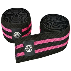 FAIXA ELÁSTICA JOELHO 8cm X 2,0m (C/VELCRO) (par) - PT/ROSA - UNICO NC EXTREME