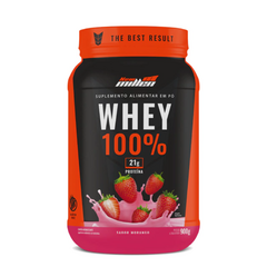 WHEY 100% MORANGO POTE 900G - NEW MILLEN