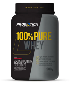 100% PURE WHEY POTE 900G MORANGO - PROBIOTICA