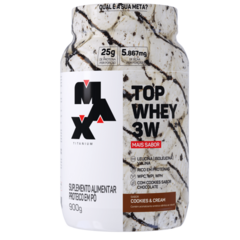 TOP WHEY 3W + SABOR POTE 900 GR COOKIES - MAX TITANIUM - loja do atleta