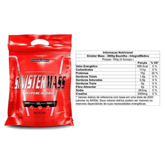 SINISTER MASS REFIL MORANGO 3KG INTEGRALMEDICA - loja do atleta