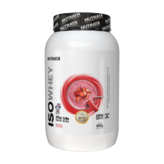 ISO WHEY SABOR MORANGO 900G - NUTRATA - loja online