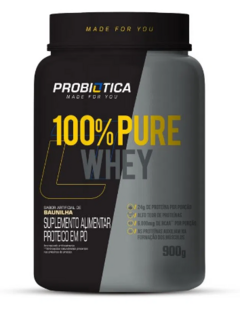 100% PURE WHEY POTE 900G BAUNILHA - PROBIOTICA