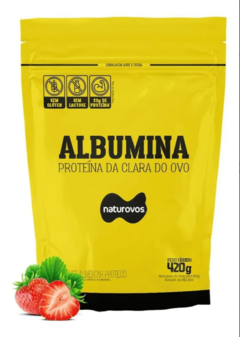 ALBUMINA REFIL 420G SABOR: MORANGO - NATUROVOS