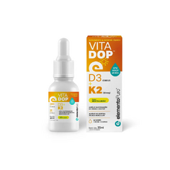 VITADOP D3 + K2 EM GOTAS SABOR MENTA LIMAO 20ML - ELEMENTO PURO - loja do atleta