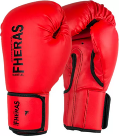 LUVA BOXE TRADICIONAL SINTETICO FHERAS VERMELHO/PRETO 06OZ