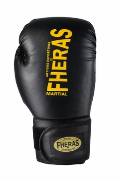 LUVA TRADICIONAL PRO BLACK YELLOW SINT FHERAS 14OZ - comprar online