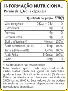 BIOTINA + (VIT B1B5 AC FOLICO) 60 CAPS - MAXINUTRI - comprar online