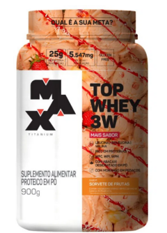 TOP WHEY 3W + SABOR POTE 900 GR SORVETE - MAX TITANIUM na internet