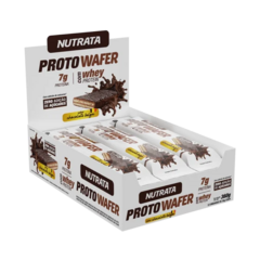 PROTO WAFER SABOR CHOCOLATE BELGA DISPAY C/12 UN 30G - NUTRATA - loja do atleta