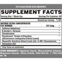 LIPO 6 BLACK INTENSE ULTRA CONCENTRATE 60 CÁPSULAS - NUTREX - comprar online