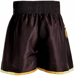 SHORTS 3031 FLORAL 2 POLIESTER G PRETO/DOURADO - FHERAS - loja do atleta