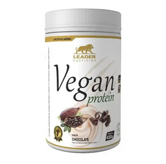 VEGAN PROTEIN - CHOCOLATE- 450 GRAMAS - LEADER NUTRITION