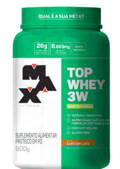 TOP WHEY 3W + NATURAL POTE 900 GR CAFE - MAX TITANIUM