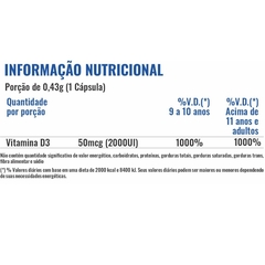 VITAMINA D3 2000 UI 60 CAPSULAS SOFTGEL PROFIT - loja do atleta