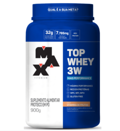 TOP WHEY 3W + PERFORMANCE POTE 900 GR VITAMINA DE FRUTAS - MAX TITANIUM - comprar online