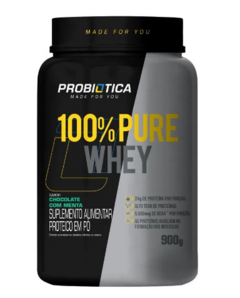 100% PURE WHEY POTE 900G CHOCOLATE COM MENTA - PROBIOTICA