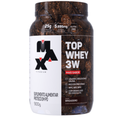 TOP WHEY 3W + SABOR POTE 900 GR BRIGADEIRO - MAX TITANIUM - loja do atleta