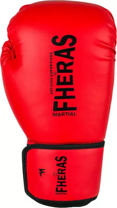 LUVA BOXE TRADICIONAL SINTETICO FHERAS VERMELHO/PRETO 06OZ - comprar online