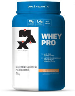 Whey Pro Sabor Vitamina de Frutas Pote 1kg - Max Titanium ****