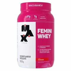 FEMINI WHEY POTE 900 GR MORANGO - MAX TITANIUM na internet