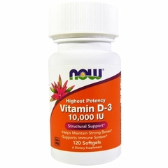 VITAMINA D-3 10,000 IU 120 CAPSULAS - NOW FOODS