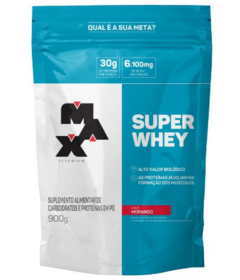 SUPER WHEY REFIL 900G MORANGO - MAX TITANIUM